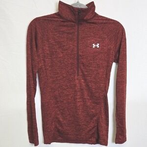 Under Armour Tech Twist ½ Zip Long Sleeve Pullover, Activewear, Red Heather, XS